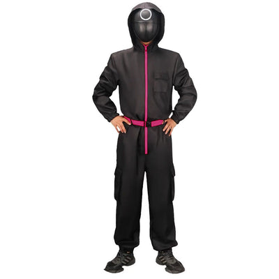 Black Guard Costume Full Jumpsuit And Iconic Mask For Kids Adults