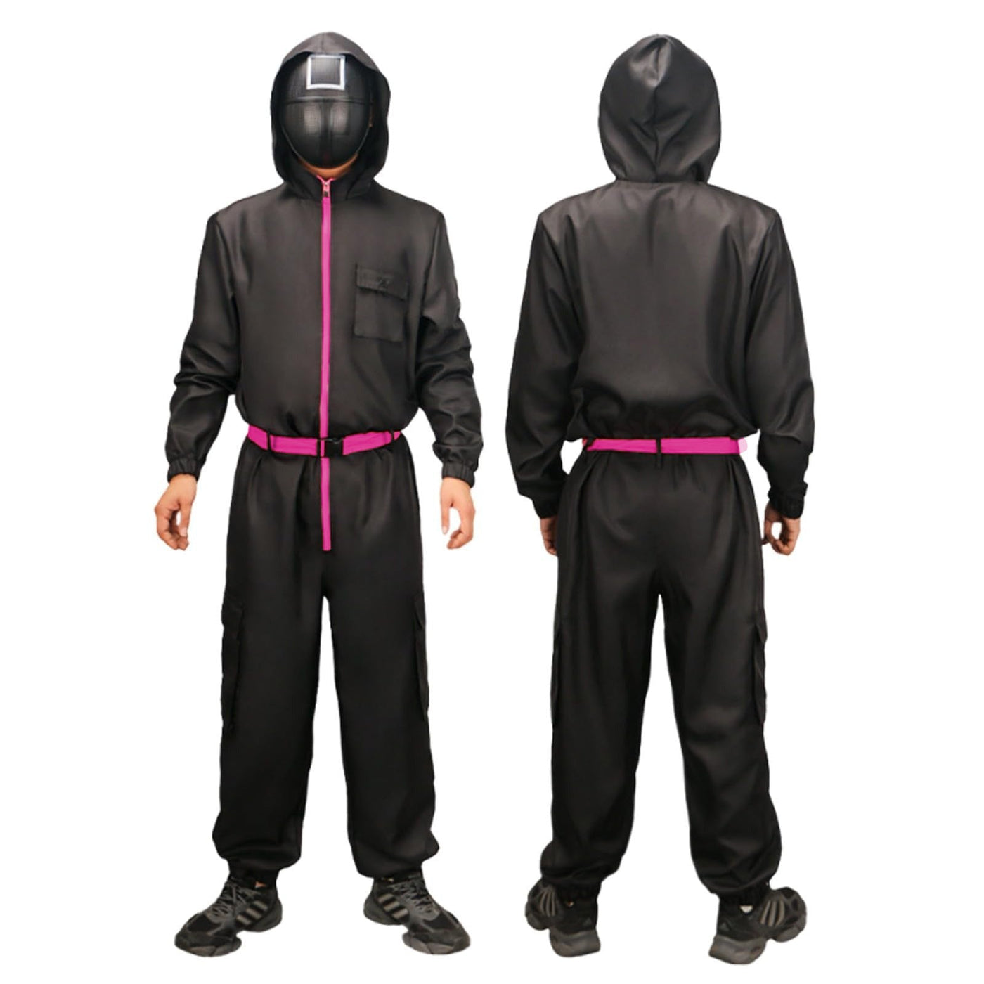 Black Guard Costume Full Jumpsuit And Iconic Mask For Kids Adults