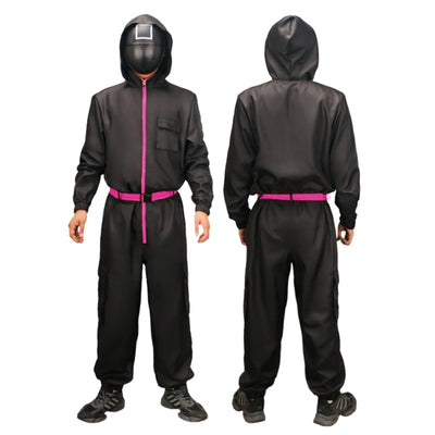 Black Guard Costume Full Jumpsuit And Iconic Mask For Kids Adults