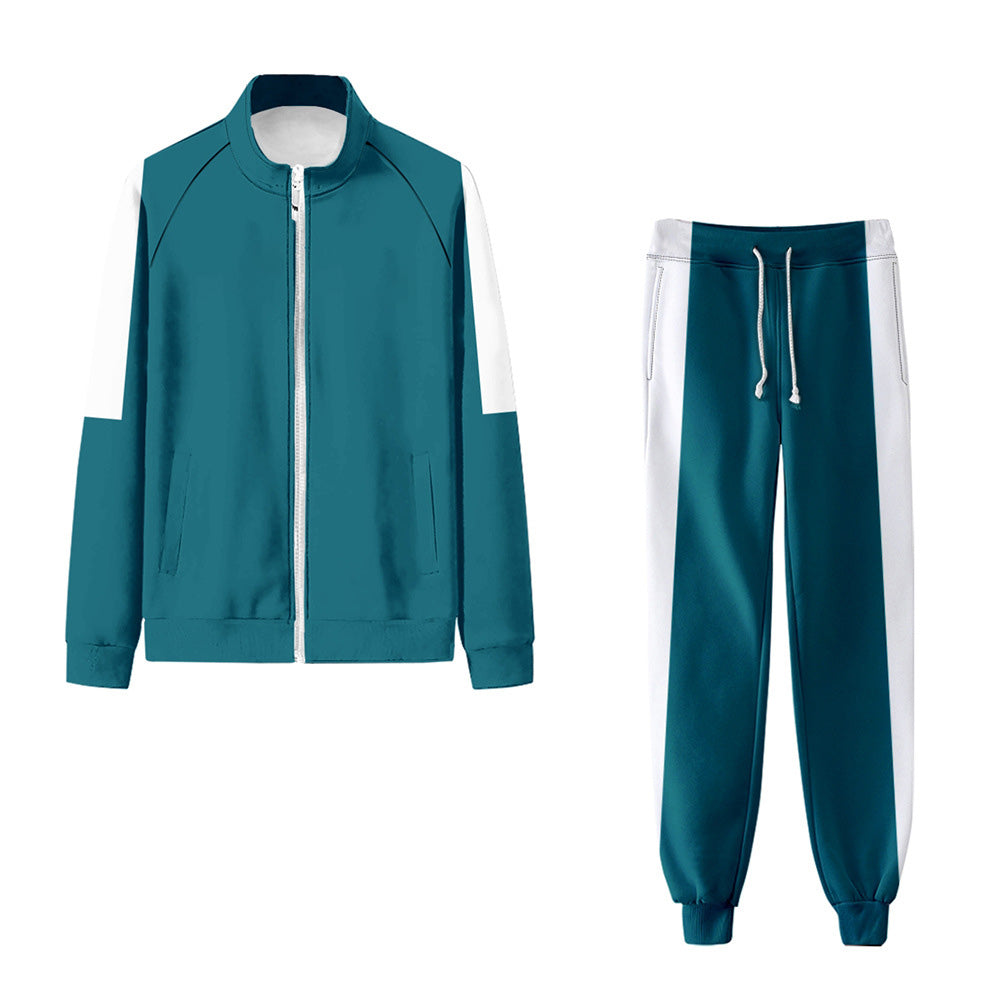 Blue Unisex Tracksuit Kids Adults Game Player Jacket Pants Set