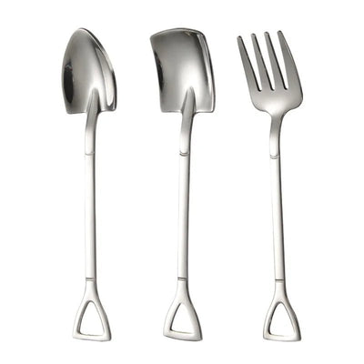 Stainless Steel Shovel Spoon Set For Coffee Tea Fruit Dessert Use