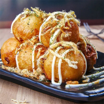 Stainless Steel Takoyaki Maker With Funnel Dispenser And Holder