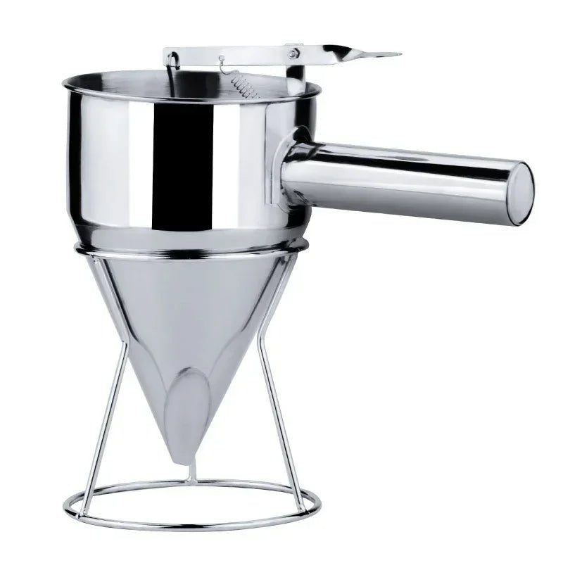 Stainless Steel Takoyaki Maker With Funnel Dispenser And Holder