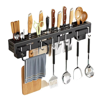 Stainless Steel Knife Holder Wall Mounted Kitchen Storage Rack Space Saving