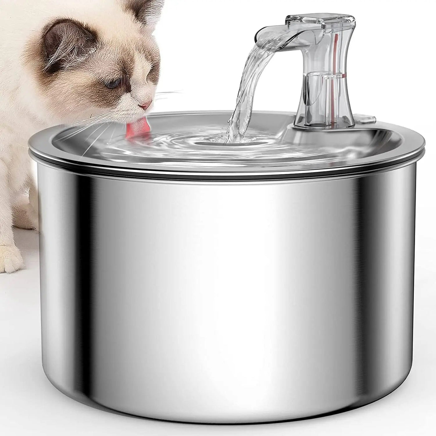 Stainless Steel Pet Water Fountain Automatic 2L Dispenser With Heater Sensor
