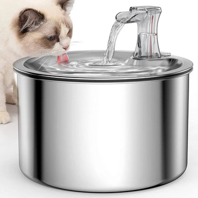 Stainless Steel Pet Water Fountain Automatic 2L Dispenser With Heater Sensor