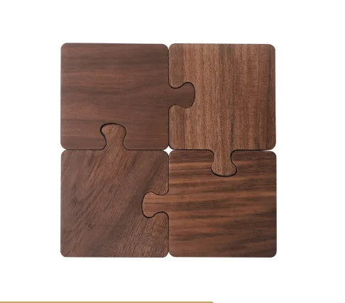 Rustic Walnut Wood Coaster Heat Resistant Durable Table Protector