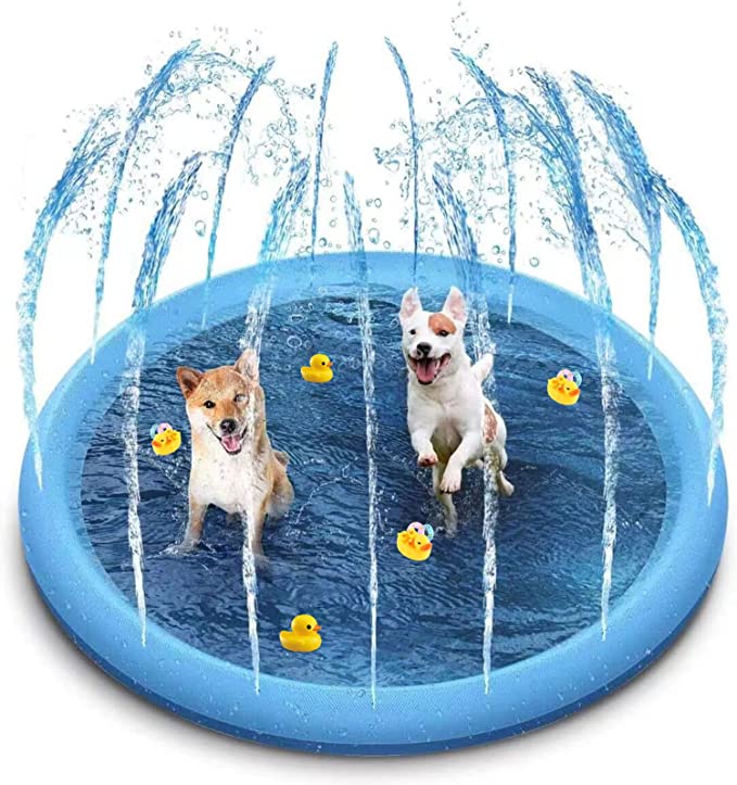 Dog Sprinkler Pad Cooling Water Play Mat For Summer Fun