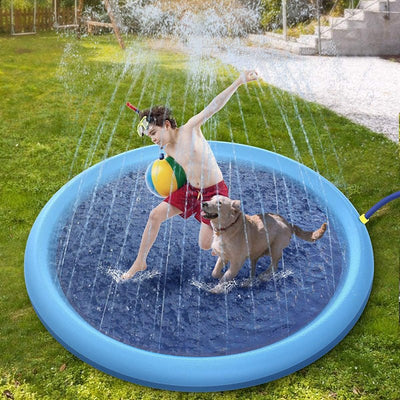Dog Sprinkler Pad Cooling Water Play Mat For Summer Fun