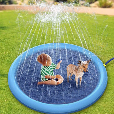 Dog Sprinkler Pad Cooling Water Play Mat For Summer Fun