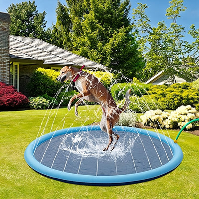 Dog Sprinkler Pad Cooling Water Play Mat For Summer Fun