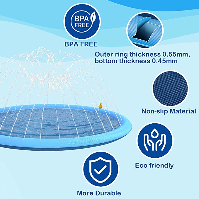 Dog Sprinkler Pad Cooling Water Play Mat For Summer Fun