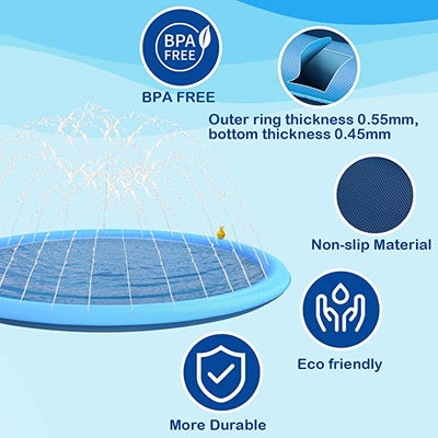 Dog Sprinkler Pad Cooling Water Play Mat For Summer Fun