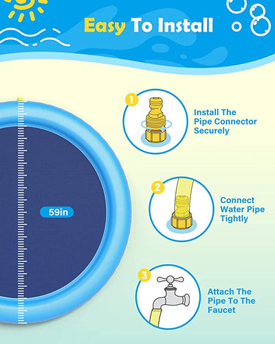 Dog Sprinkler Pad Cooling Water Play Mat For Summer Fun