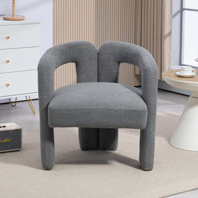 Teddy Fabric Modern Dining Chair Open-Back Kitchen Armchair