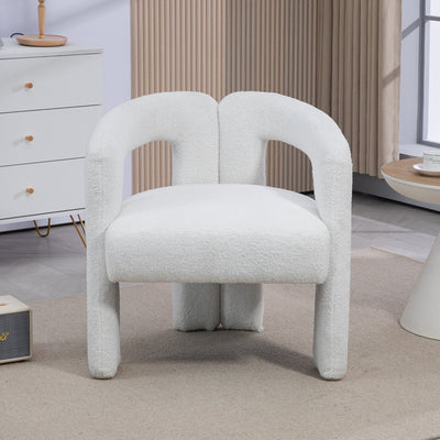 Teddy Fabric Modern Dining Chair Open-Back Kitchen Armchair