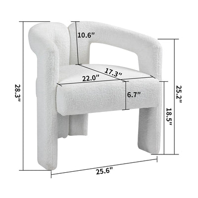 Teddy Fabric Modern Dining Chair Open-Back Kitchen Armchair