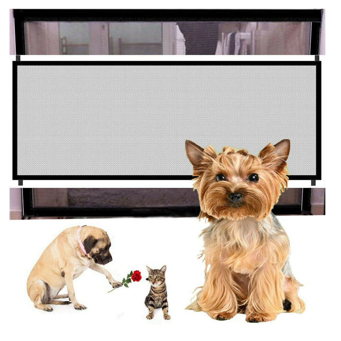 Large Dog Fence Gate Durable Secure Outdoor Pet Barrier