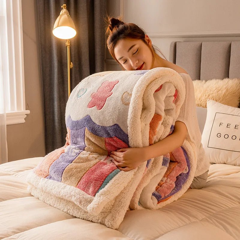 Thickened Winter Velvet Blanket Ultra Soft Cozy Warm Sofa Bed Throw