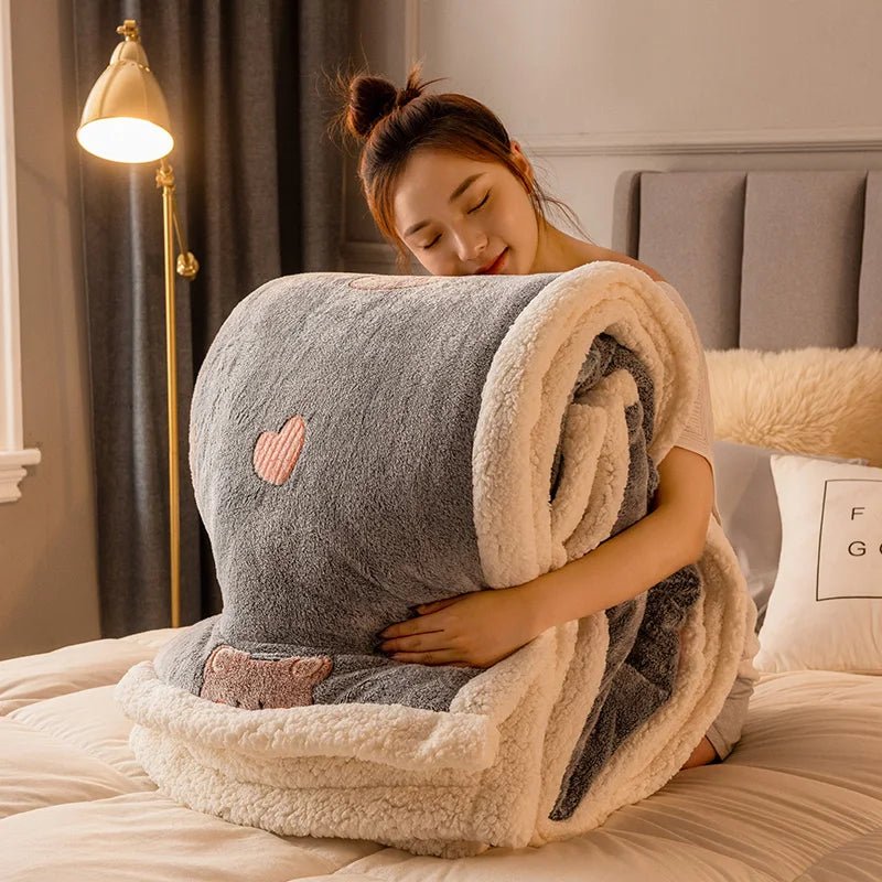 Thickened Winter Velvet Blanket Ultra Soft Cozy Warm Sofa Bed Throw