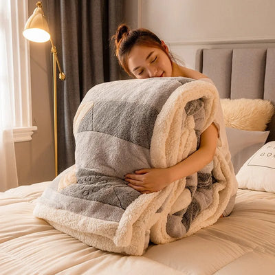 Thickened Winter Velvet Blanket Ultra Soft Cozy Warm Sofa Bed Throw