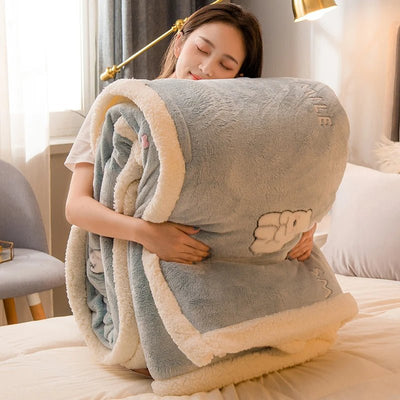 Thickened Winter Velvet Blanket Ultra Soft Cozy Warm Sofa Bed Throw