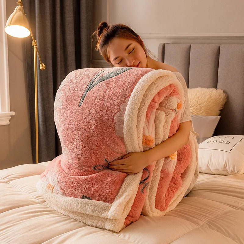 Thickened Winter Velvet Blanket Ultra Soft Cozy Warm Sofa Bed Throw
