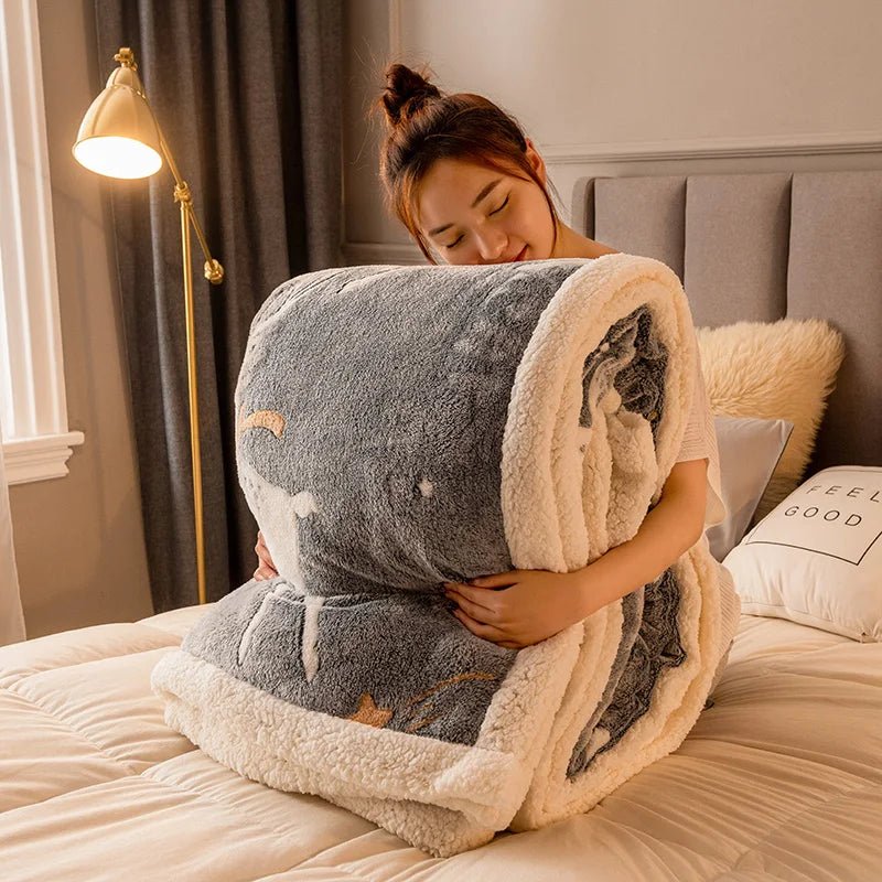 Thickened Winter Velvet Blanket Ultra Soft Cozy Warm Sofa Bed Throw