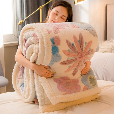 Thickened Winter Velvet Blanket Ultra Soft Cozy Warm Sofa Bed Throw