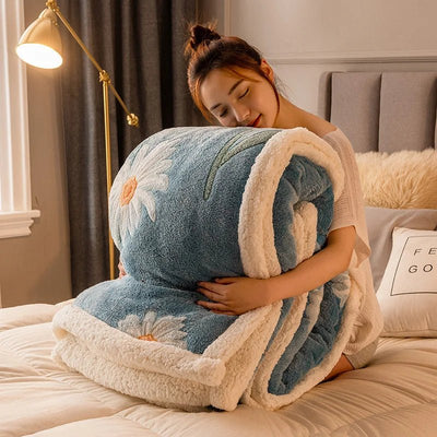 Thickened Winter Velvet Blanket Ultra Soft Cozy Warm Sofa Bed Throw