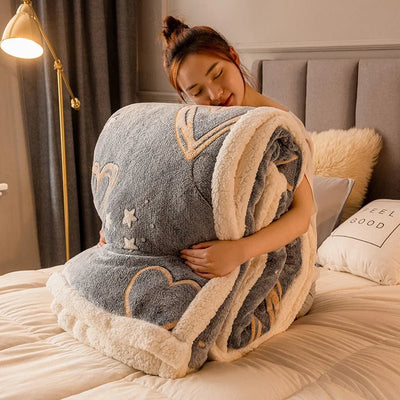 Thickened Winter Velvet Blanket Ultra Soft Cozy Warm Sofa Bed Throw