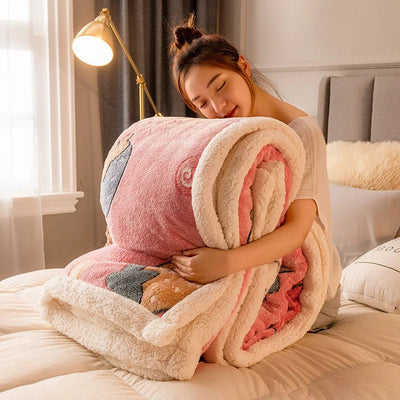 Thickened Winter Velvet Blanket Ultra Soft Cozy Warm Sofa Bed Throw