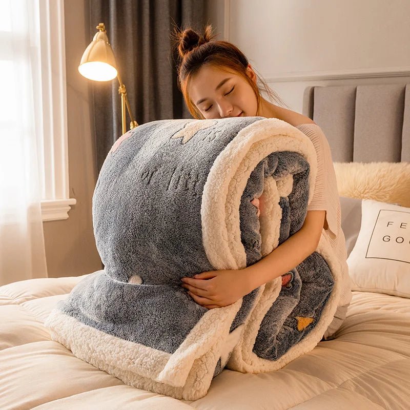 Thickened Winter Velvet Blanket Ultra Soft Cozy Warm Sofa Bed Throw