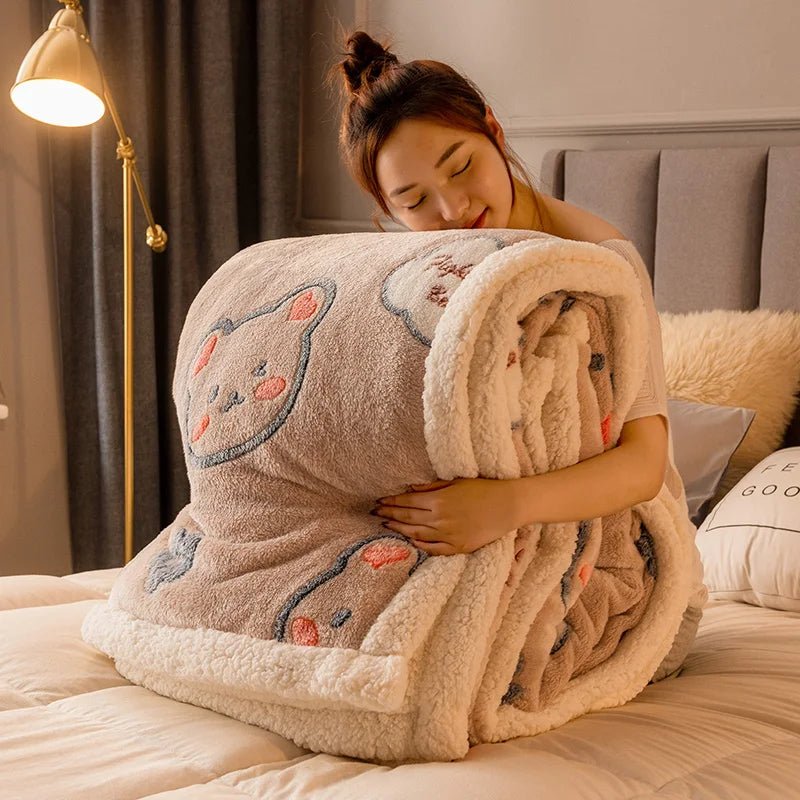 Thickened Winter Velvet Blanket Ultra Soft Cozy Warm Sofa Bed Throw