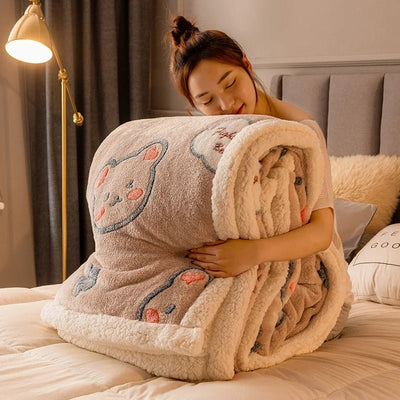 Thickened Winter Velvet Blanket Ultra Soft Cozy Warm Sofa Bed Throw