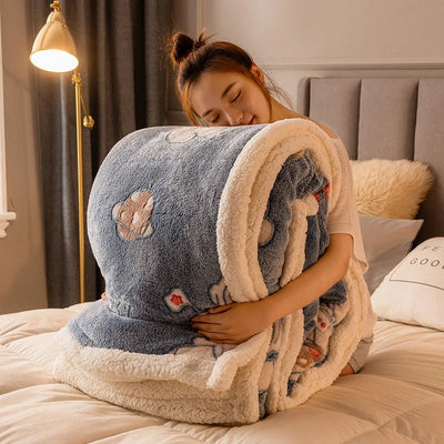 Thickened Winter Velvet Blanket Ultra Soft Cozy Warm Sofa Bed Throw