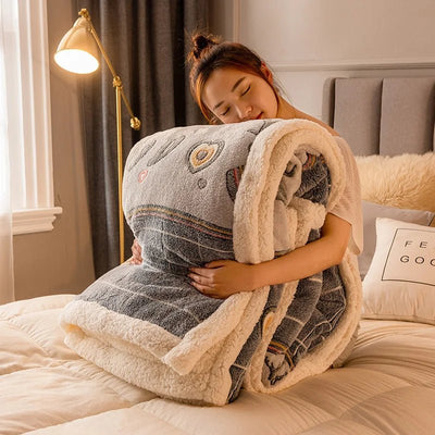 Thickened Winter Velvet Blanket Ultra Soft Cozy Warm Sofa Bed Throw
