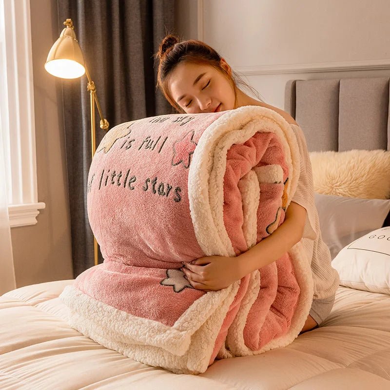 Thickened Winter Velvet Blanket Ultra Soft Cozy Warm Sofa Bed Throw