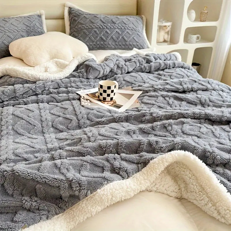 Reversible Sherpa Throw Blanket Soft Cozy Warm Lightweight Cover