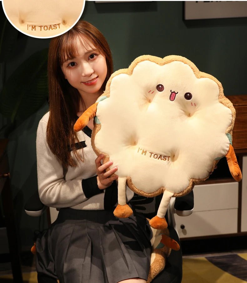 Toast Bread Cushion Plush Memory Foam Pillow For Sofa Chair Decor