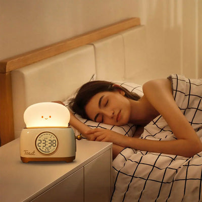 Toaster Kid Alarm Clock Night Light Rechargeable Glow Timer Decor