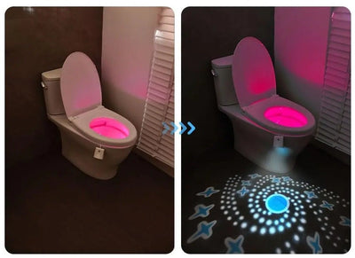 Toilet Night Light Motion Sensor 16 Color LED Star Projector