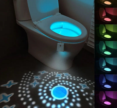 Toilet Night Light Motion Sensor 16 Color LED Star Projector