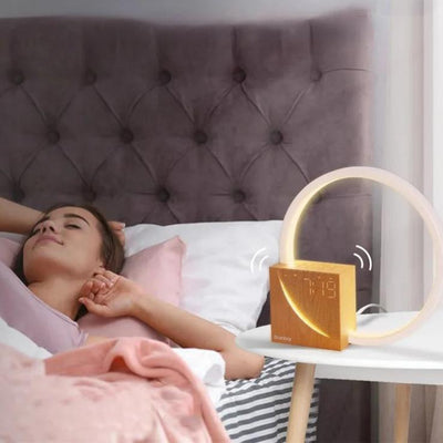 Touch Control Bedside Lamp With Natural Sounds Alarm And Brightness Levels
