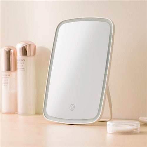Portable Makeup Mirror With Touch LED Brightness Adjustable USB Rechargeable