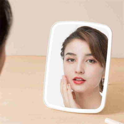 Portable Makeup Mirror With Touch LED Brightness Adjustable USB Rechargeable