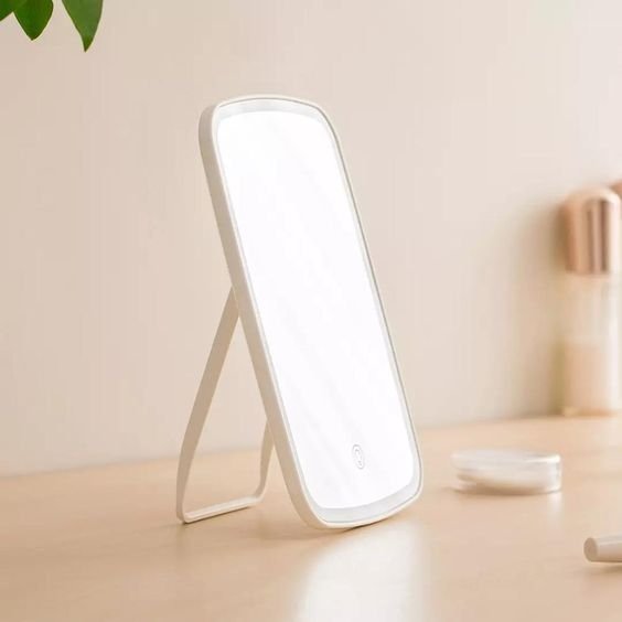 Portable Makeup Mirror With Touch LED Brightness Adjustable USB Rechargeable