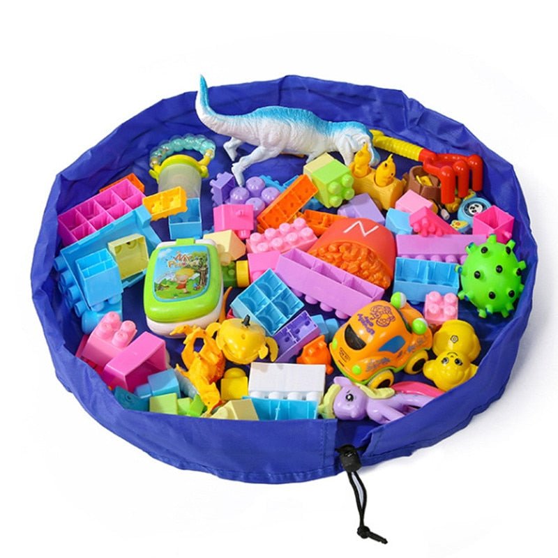Toy Storage Bag Portable Kids Canvas Cushion Play Mat Organizer