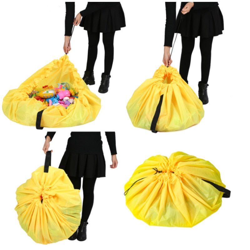 Toy Storage Bag Portable Kids Canvas Cushion Play Mat Organizer