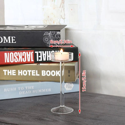 Crystal Glass Candle Holders Elegant Clear Design For Weddings And Decor